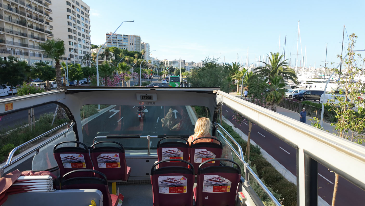 Palma waterfront from the open-top bus